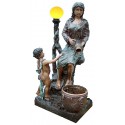 Fontaine à vasque et lampadaire en bronze BRZ1014