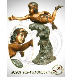 Sculpture bronze enfant ac209-100