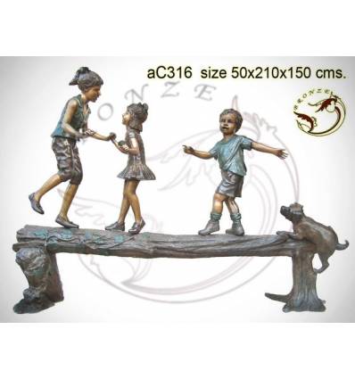 Sculpture bronze enfant ac316-100