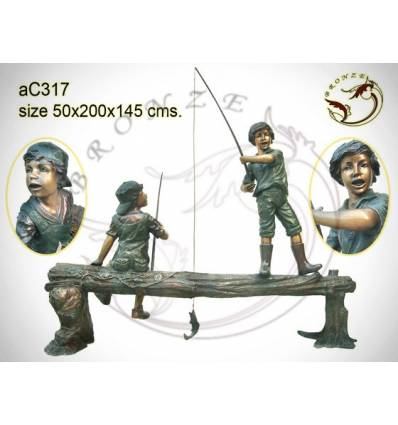 Sculpture bronze enfant ac317-100