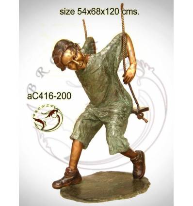 Sculpture bronze enfant ac416-200