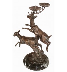 Bougeoir de table en bronze BRZ0162M  ( H .38 x L .30 Cm )