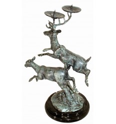 Bougeoir de table en bronze BRZ0162V ( H .38 x L .30 Cm )