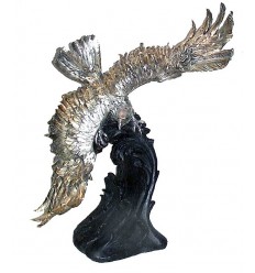 Bronze animalier : aigle en bronze BRZ0956O ( H .84 x L .81 Cm ) Poids : 47 Kg 