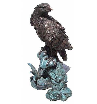 Bronze animalier : aigle en bronze BRZ0976 ( H .89 x L .51 Cm )