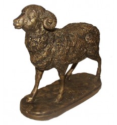 Bronze animalier : bélier en bronze BRZ0371 ( H .20 x L .22 Cm ) Poids : 3 Kg 