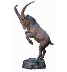 Bronze animalier : bouquetin en bronze BRZ1411-70 ( H .178 x L .164 Cm ) Poids : 70 Kg 