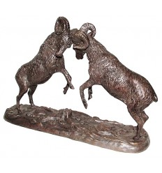 Bronze animalier : bélier en bronze BRZ1382 ( H .30 x L .48 Cm ) Poids : 7 Kg 