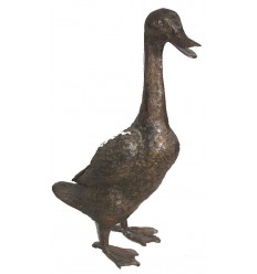 Bronze animalier : canard en bronze BRZ0190M-13 ( H .33 x L . Cm ) Poids : 2 Kg 