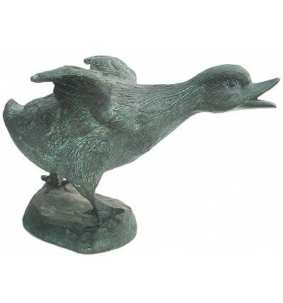 Bronze animalier : canard en bronze BRZ0270V  ( H .17 x L .22 Cm )  Poids : 2 Kg 