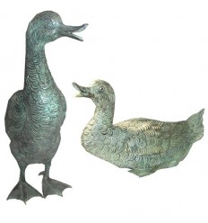 Bronze animalier : canard en bronze BRZ0384V ( H .45 x L .30 Cm ) Poids : 10 Kg 