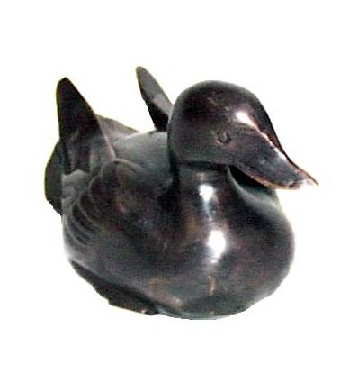 Bronze animalier : canard en bronze BRZ0574 ( H .10 x L .15 Cm ) Poids : 1 Kg 