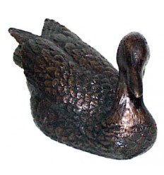 Bronze animalier : canard en bronze BRZ0575  ( H .7 x L .17 Cm )  Poids : 1 Kg 