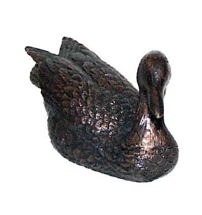 Bronze animalier : canard en bronze BRZ0575 ( H .7 x L .17 Cm ) Poids : 1 Kg 