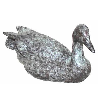 Bronze animalier : canard en bronze BRZ0575V ( H .7 x L .17 Cm ) Poids : 1 Kg 