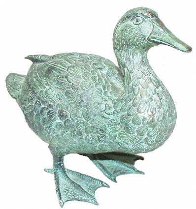 Bronze animalier : canard en bronze BRZ0859V ( H .20 x L .23 Cm ) Poids : 2 Kg 