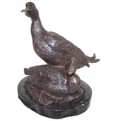 Bronze animalier : canard en bronze BRZ0885-SM ( H .20 x L .20 Cm ) Poids : 2 Kg 