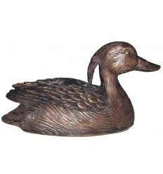 Bronze animalier : canard en bronze BRZ0994 ( H .9 x L .15 Cm ) Poids : 1 Kg 