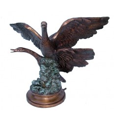 Bronze animalier : canard en bronze BRZ1094 ( H .53 x L .69 Cm ) Poids : 18 Kg 