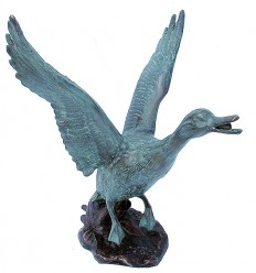 Bronze animalier : canard en bronze BRZ1096 ( H .33 x L .28 Cm ) Poids : 6 Kg 