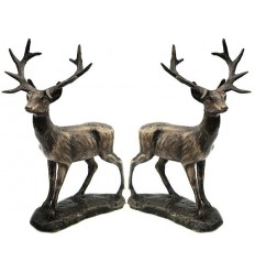 Bronze animalier : cerf en bronze BRZ0999 ( H .20 x L .20 Cm ) Poids : 1 Kg 