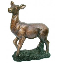 Bronze animalier : cerf en bronze BRZ1327 ( H .28 x L .25 Cm ) Poids : 4 Kg 