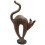 Bronze animalier : chat en bronze BRZ1216 ( H .84 x L .46 Cm ) Poids : 11 Kg 