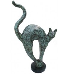 Bronze animalier : chat en bronze BRZ1216V ( H .84 x L .46 Cm ) Poids : 11 Kg 