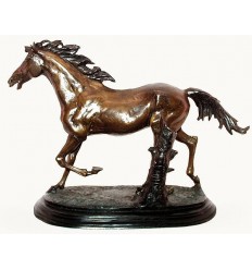 Bronze animalier : cheval en bronze BRZ0055-9 ( H .22 x L .30 Cm ) Poids : 3 Kg 