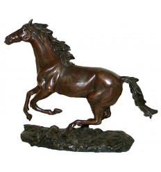 Bronze animalier : cheval en bronze BRZ0898 ( H .30 x L .38 Cm )