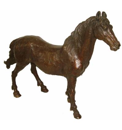 Bronze animalier : cheval en bronze BRZ1074/SM175 ( H .30 x L :40 Cm )