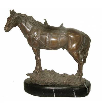 Bronze animalier : cheval en bronze BRZ1076/SM244 ( H .25 x L :28 Cm )