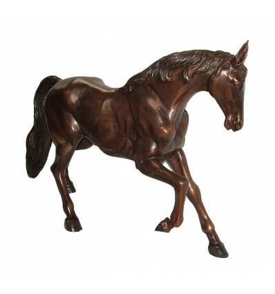 Bronze animalier : cheval en bronze BRZ1338 ( H .66 x L .83 Cm ) Poids : 23 Kg 