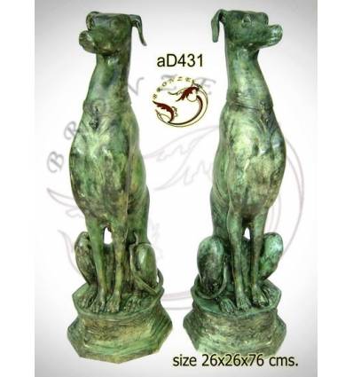 Bronze animalier : chien en bronze ad431-100  ( H .76 x L .26 Cm )