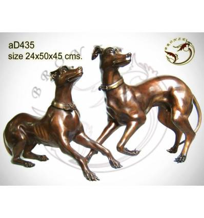 Bronze animalier : chien en bronze ad435-100 ( H .45 x L .50 Cm )