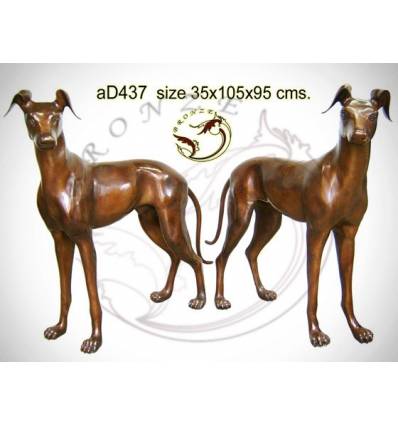 Bronze animalier : chien en bronze ad437-100 ( H .95 x L .105 Cm )