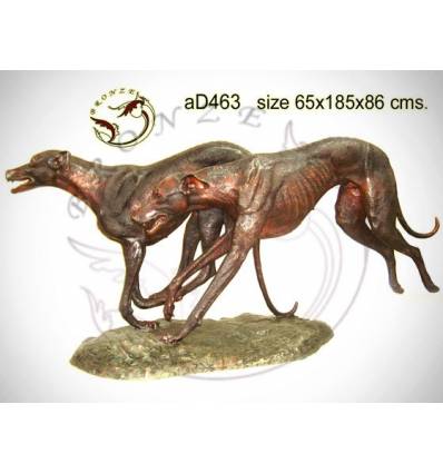 Bronze animalier : chien en bronze ad463-100 ( H .86 x L .185 Cm )