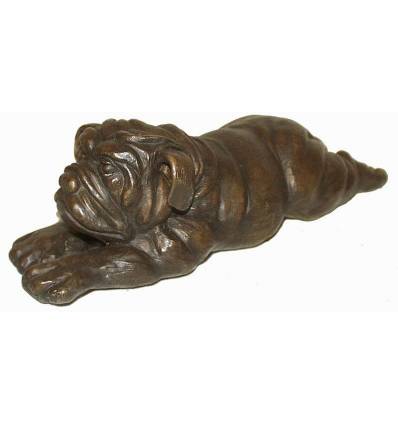 Bronze animalier : chien en bronze BRZ0163M ( H .10 x L .36 Cm ) Poids : 5 Kg 