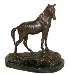 Bronze animalier : cheval en bronze BRZ0886-SM ( H .25 x L .20 Cm ) Poids : 2 Kg 