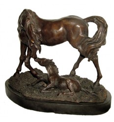 Bronze animalier : cheval en bronze BRZ1072/SM129 ( H .25 x L :36 Cm )