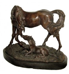 cheval en bronze BRZ1072/SM129 ( H .25 x L :36 Cm )