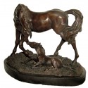 cheval en bronze BRZ1072/SM129 ( H .25 x L :36 Cm )