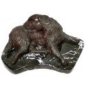 chien en bronze BRZ0603-SM ( H .10 x L .25 Cm ) Poids : 2 Kg 