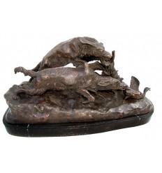Bronze animalier : chien en bronze BRZ1196/SM208 ( H .23 x L .43 Cm )
