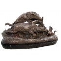 chien en bronze BRZ1196/SM208 ( H .23 x L .43 Cm )