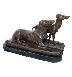 chien en bronze BRZ1319/SM380  ( H .20 x L .35 Cm )