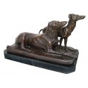 chien en bronze BRZ1319/SM380  ( H .20 x L .35 Cm )
