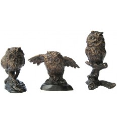 Bronze animalier : chouette en bronzeBRZ0468 ( H .12 x L .17 Cm ) Poids : 3 Kg 