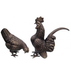 Bronze animalier : coq en bronze BRZ0626 ( H .25 x L . Cm ) Poids : 5 Kg 