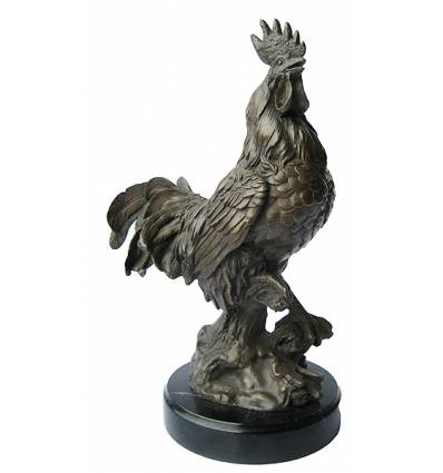 Bronze animalier : coq en bronze BRZ1264/SM232 ( H .33 x L . Cm ) Poids : 4 Kg 